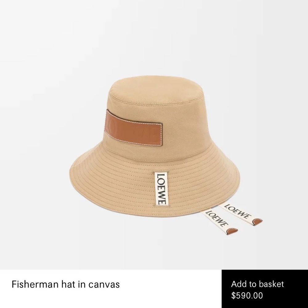Loewe Beige Canvas Bucket Hat